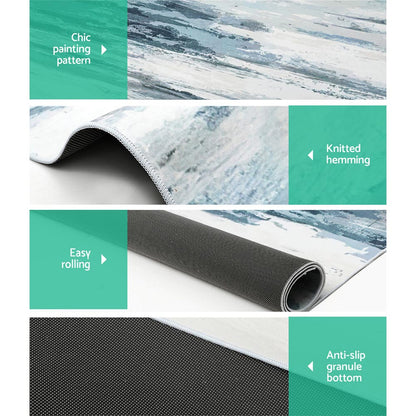 Artiss Rug 160x230cm Area Rug Washable Mat Large Carpet Soft Short Pile Poca