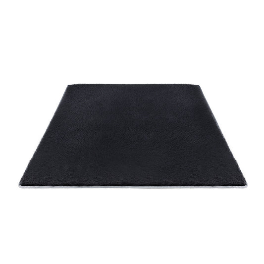 Artiss Floor Rug 140x200cm Plush Area Shaggy Rug Living Room Bedroom Carpet Black
