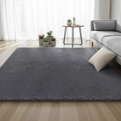 Artiss Floor Rug 200x230cm Plush Area Shaggy Rug Living Room Bedroom Carpet Grey