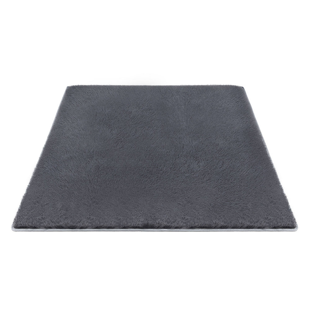 Artiss Floor Rug 200x290cm Plush Area Shaggy Rug Living Room Bedroom Carpet Grey