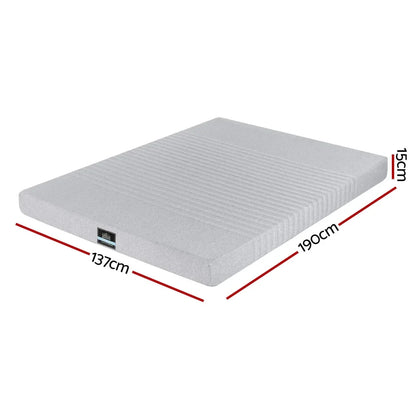Giselle Bedding Cool Gel Memory Foam Mattress Charcoal 7-Zone Washable Bamboo Cover 15cm Double - Mekamart Australia