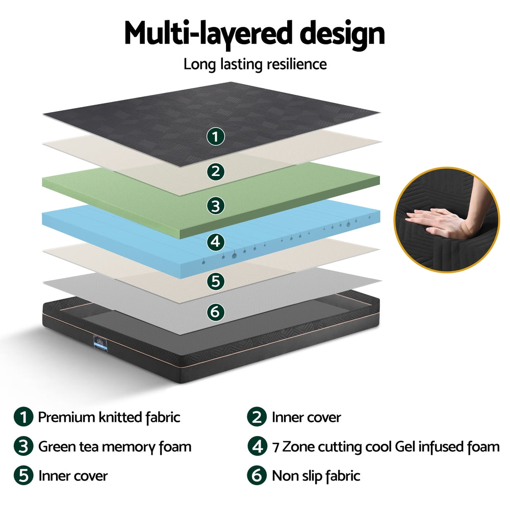 Giselle 18cm Memory Foam Mattress Green Tea Foam Cool Gel Foam Mattresses Double