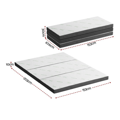 Giselle Foldable Mattress Folding Foam Mattresses Bamboo Queen