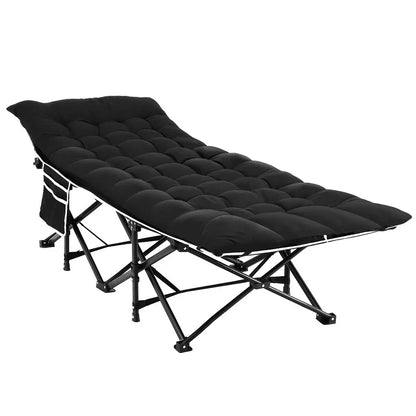 Artiss Folding Bed With Mattress Heavy Duty Black 185CM - Mekamart Australia