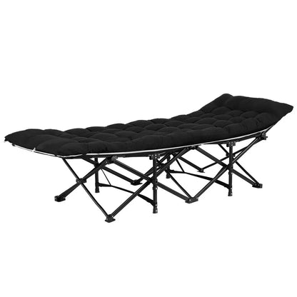 Artiss Folding Bed With Mattress Heavy Duty Black 185CM - Mekamart Australia