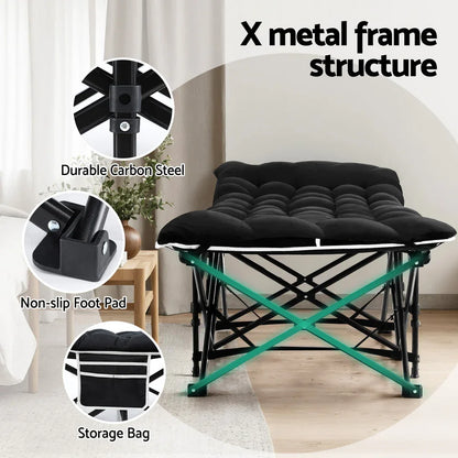 Artiss Folding Bed With Mattress Heavy Duty Black 185CM - Mekamart Australia