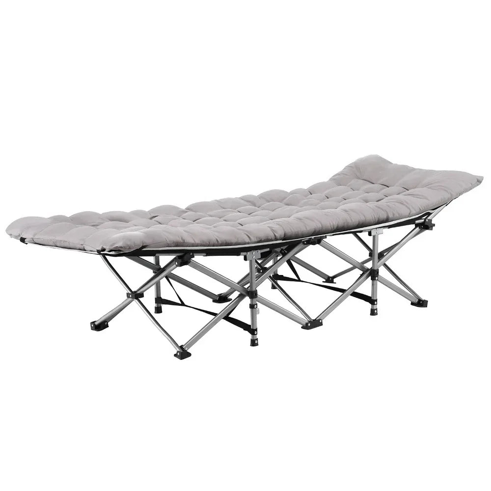 Artiss Folding Bed With Mattress Heavy Duty Grey 185CM - Mekamart Australia