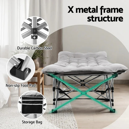 Artiss Folding Bed With Mattress Heavy Duty Grey 185CM - Mekamart Australia