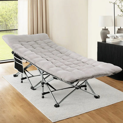 Artiss Folding Bed With Mattress Heavy Duty Grey 185CM - Mekamart Australia