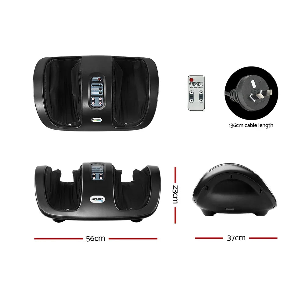 Livemor Foot Massager Shiatsu Massagers Electric Roller Kneading Leg Black - Mekamart Australia