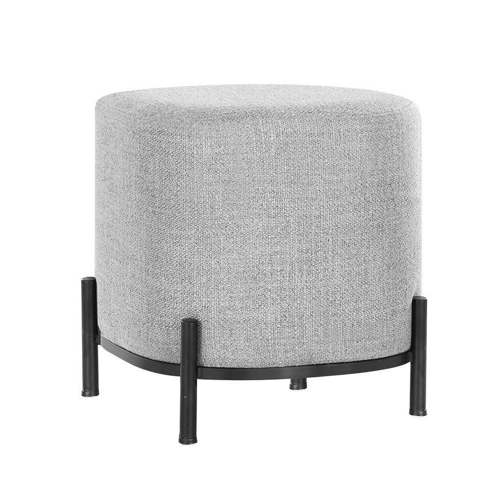 Artiss Ottoman Foot Stool Square Linen Grey - Mekamart Australia