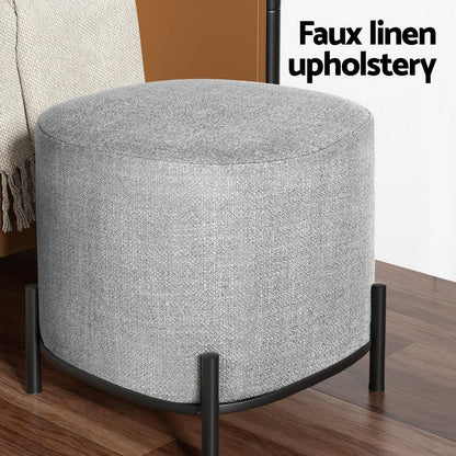 Artiss Ottoman Foot Stool Square Linen Grey - Mekamart Australia