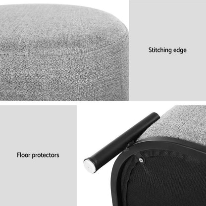 Artiss Ottoman Foot Stool Square Linen Grey - Mekamart Australia