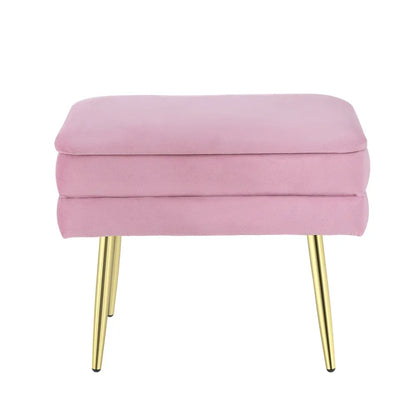Artiss Ottoman Storage Foot Stool Vanity Velvet Pink - Mekamart Australia