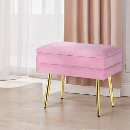 Artiss Ottoman Storage Foot Stool Vanity Velvet Pink - Mekamart Australia