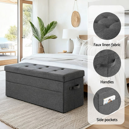Artiss Storage Ottoman Foot Stool Rest Foldable