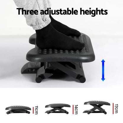 Artiss Foot Rest Stool Office Under Desk Angle Adjustable Footrest Massage Black - Mekamart Australia