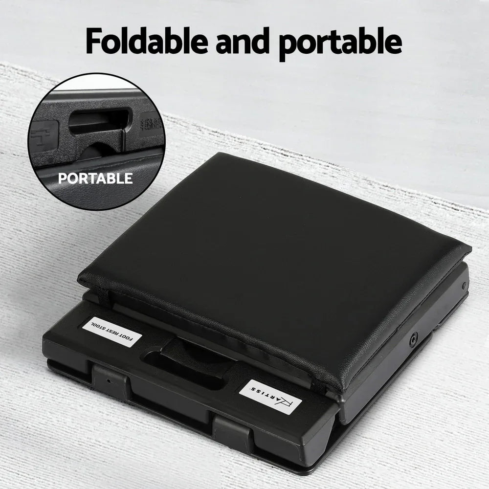 Artiss Foot Rest Stool Office Under Desk Fold Footrest Massage Cushion Pad Black - Mekamart Australia