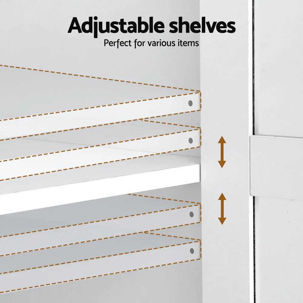 Artiss Buffet Sideboard 180cm Hutch Storage Cabinet Kitchen Drawer Door White - Mekamart Australia