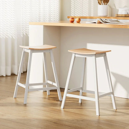 Artiss 2x Bar Stools Wooden Chairs Oak - Mekamart Australia