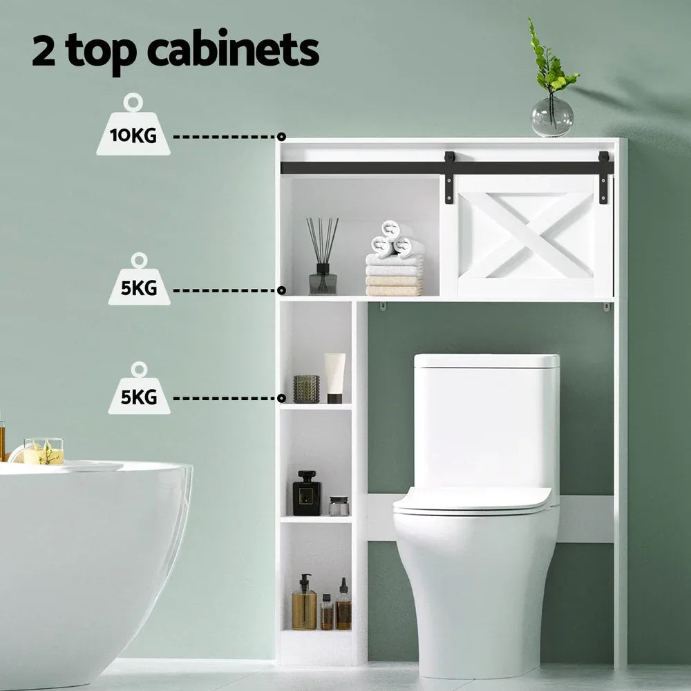 Artiss Bathroom Cabinet Over the Toilet Storage Organiser Laundry Shelf 128cm - Mekamart Australia