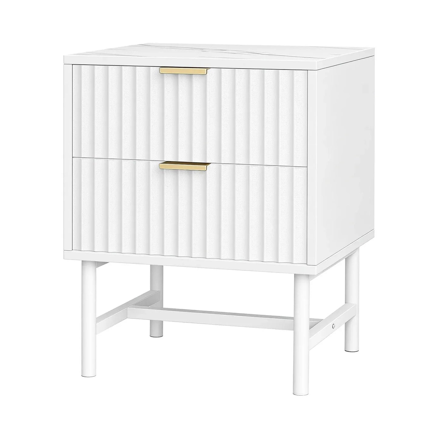 Artiss Bedside Table 2 Drawers - White - Mekamart Australia