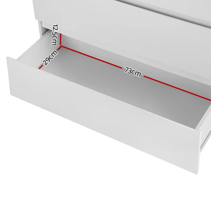 Artiss 6 Chest of Drawers - PEPE White - Mekamart Australia