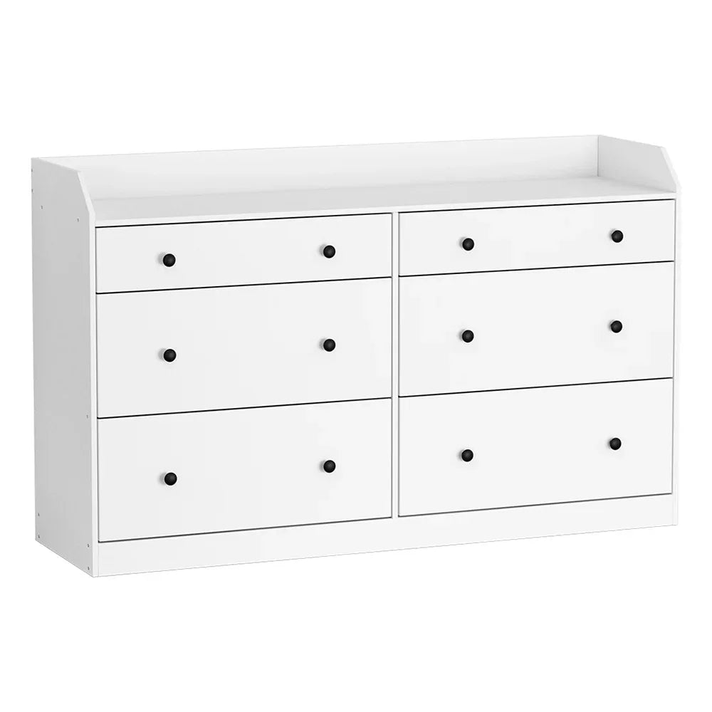 Artiss 6 Chest of Drawers - PETE White - Mekamart Australia