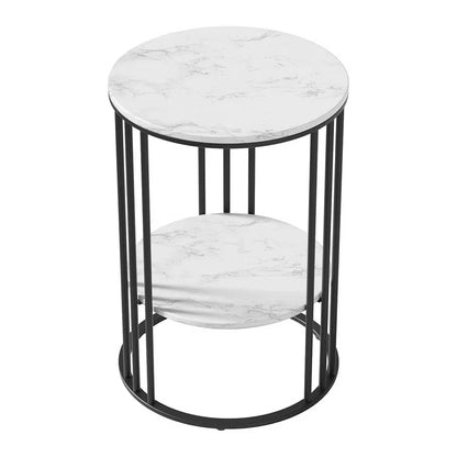 Artiss Coffee Table 2-Tier Round Marble Effect - Mekamart Australia