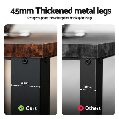 Artiss Coffee Table 2-Tier Rustic Brown 104CM - Mekamart Australia