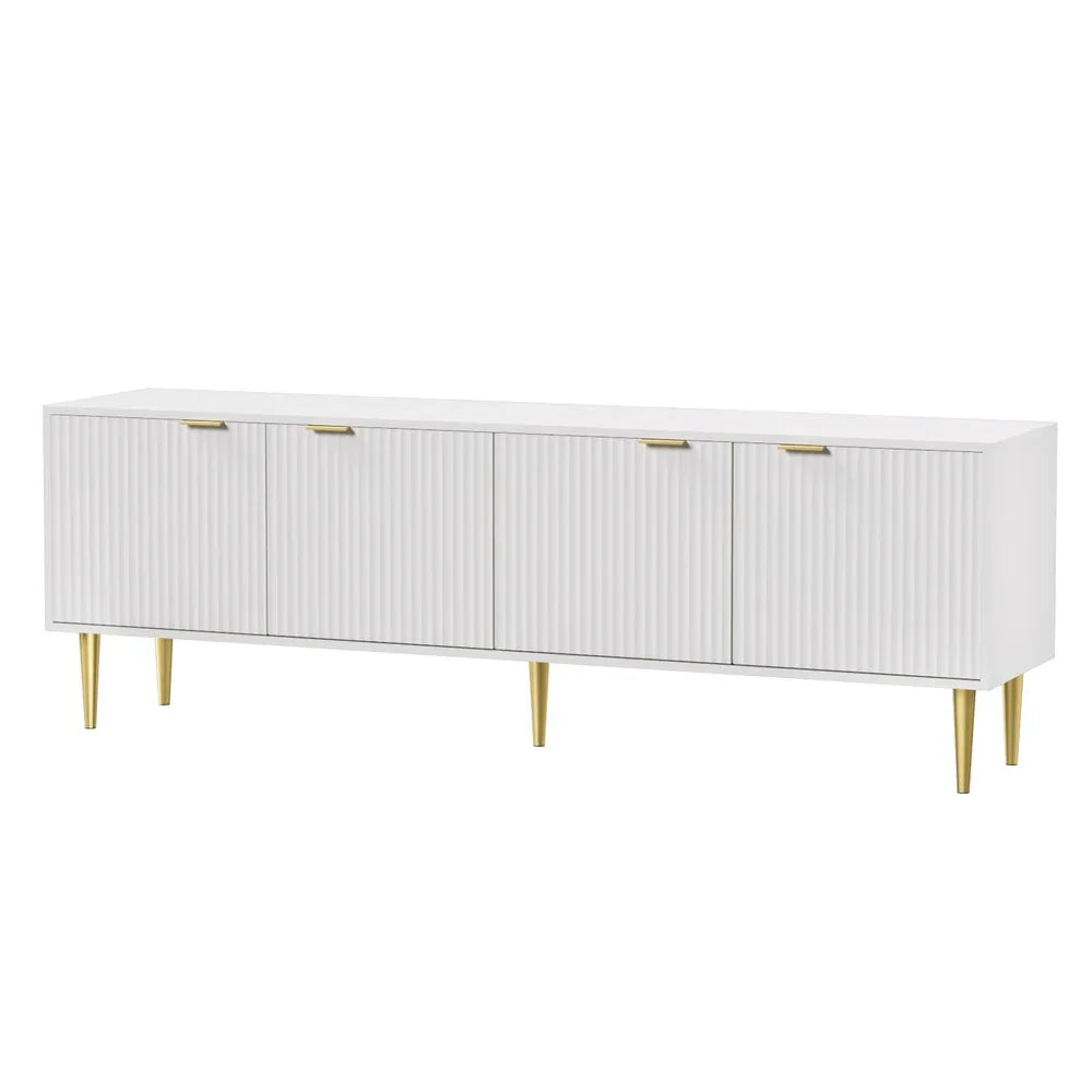 Artiss TV Cabinet Entertainment Unit Stand Storage 180CM White - Mekamart Australia