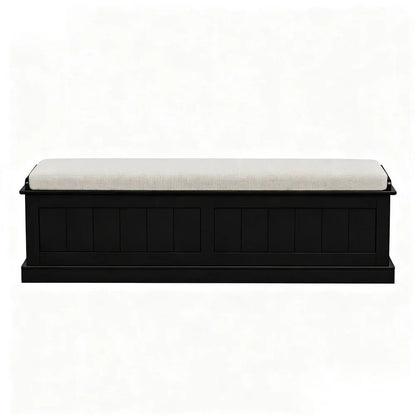 Artiss Storage Ottoman Blanket Box 140cm Fluted Black - Mekamart Australia
