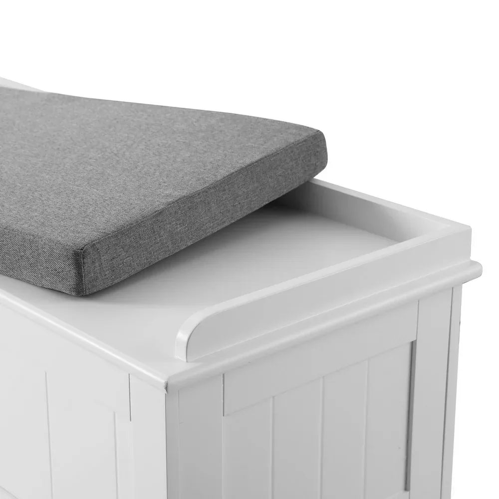 Artiss Storage Ottoman Blanket Box 140cm Fluted Grey - Mekamart Australia