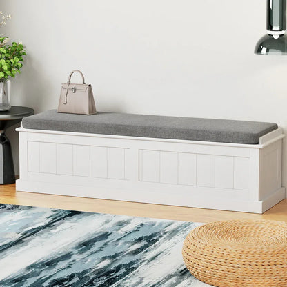 Artiss Storage Ottoman Blanket Box 140cm Fluted Grey - Mekamart Australia