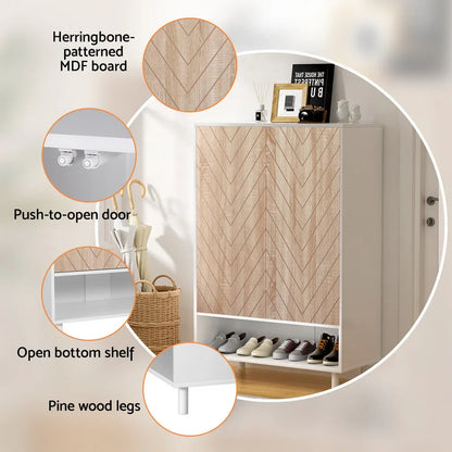 Artiss Shoe Rack Cabinet 24 Pairs 6-tier White - Mekamart Australia