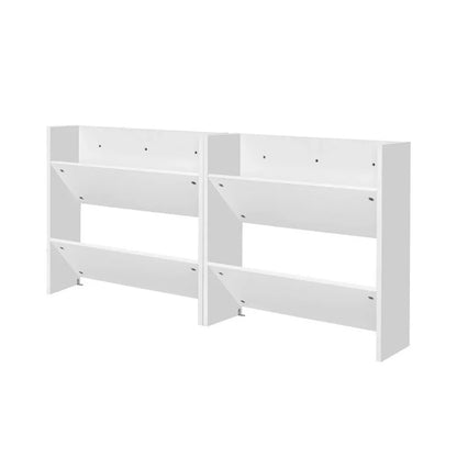 Artiss Shoe Rack 2-tier 12 Pairs Wall Mounted x2 - White - Mekamart Australia