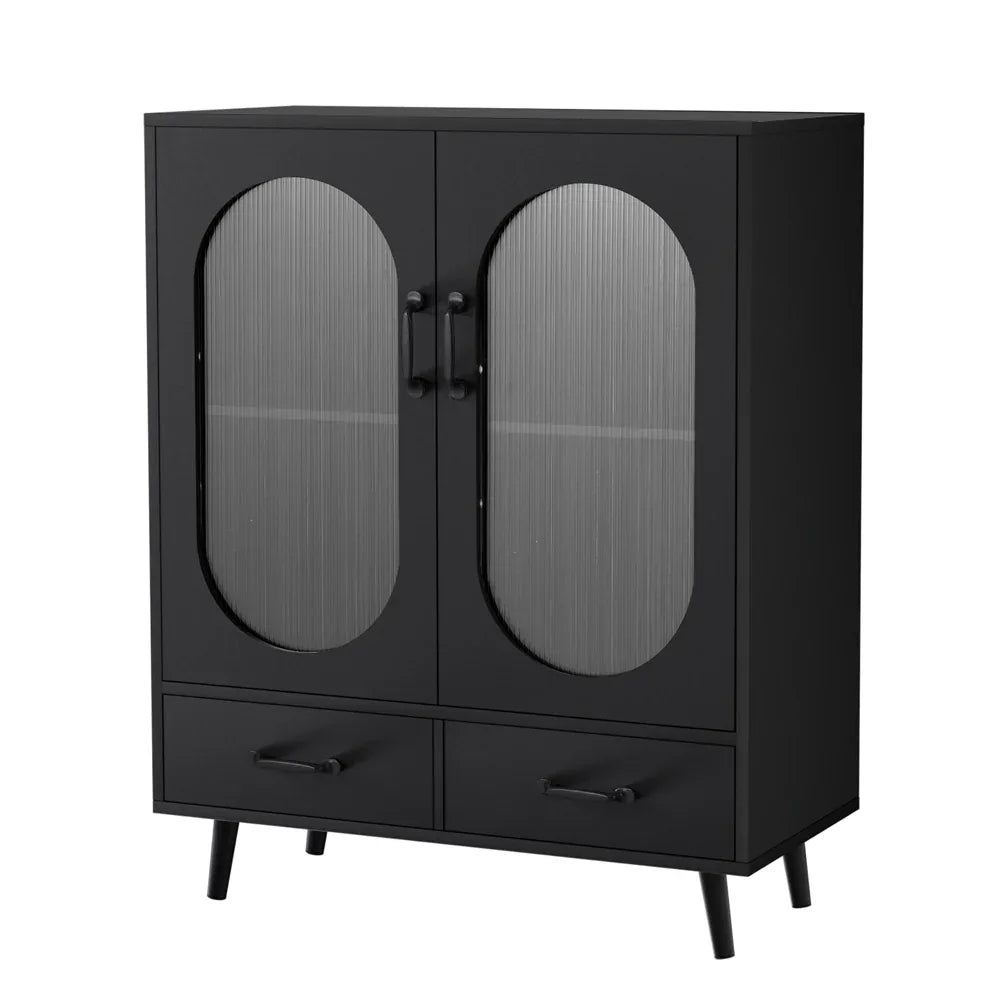 Artiss Buffet Sideboard Double Doors - Black - Mekamart Australia