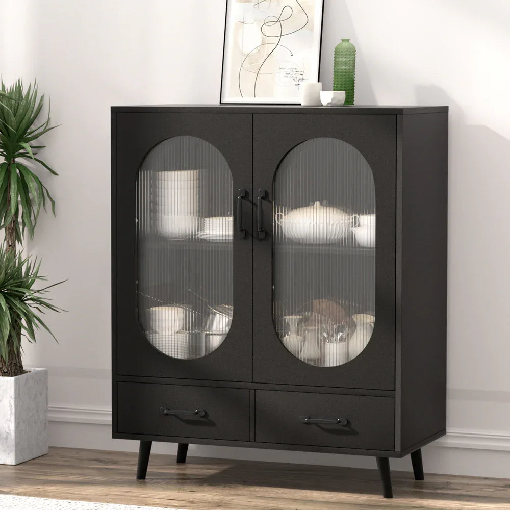Artiss Buffet Sideboard Double Doors - Black - Mekamart Australia