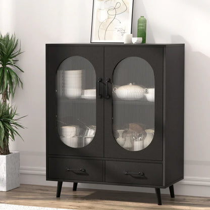 Artiss Buffet Sideboard Double Doors - Black - Mekamart Australia