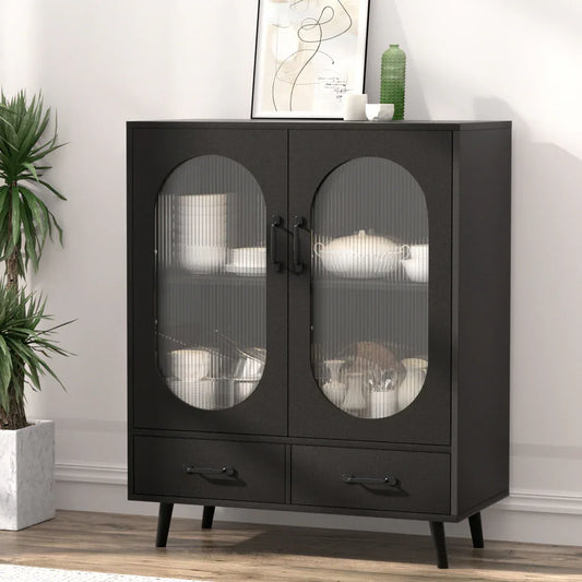 Artiss Buffet Sideboard Double Doors - Black - Mekamart Australia