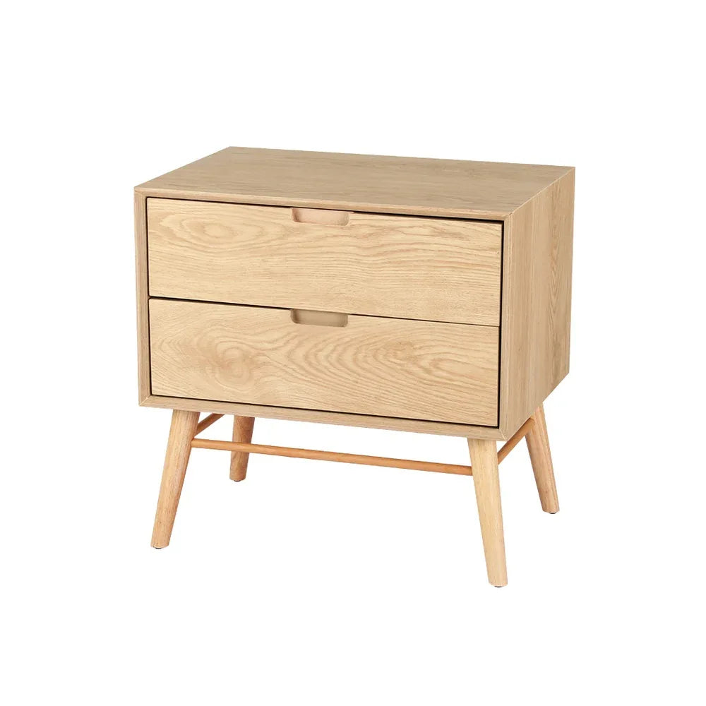 Artiss Bedside Table Drawers Side End Table Storage Cabinet Nightstand Oak GINO - Mekamart Australia