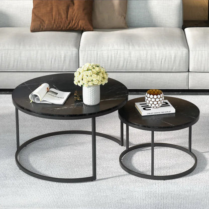 Artiss Nesting Coffee Table Set of 2 Marble Effect Tika - Mekamart Australia