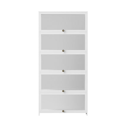Artiss 5-Tier Display Cabinet Storage Bookshelf Clear Shelf White