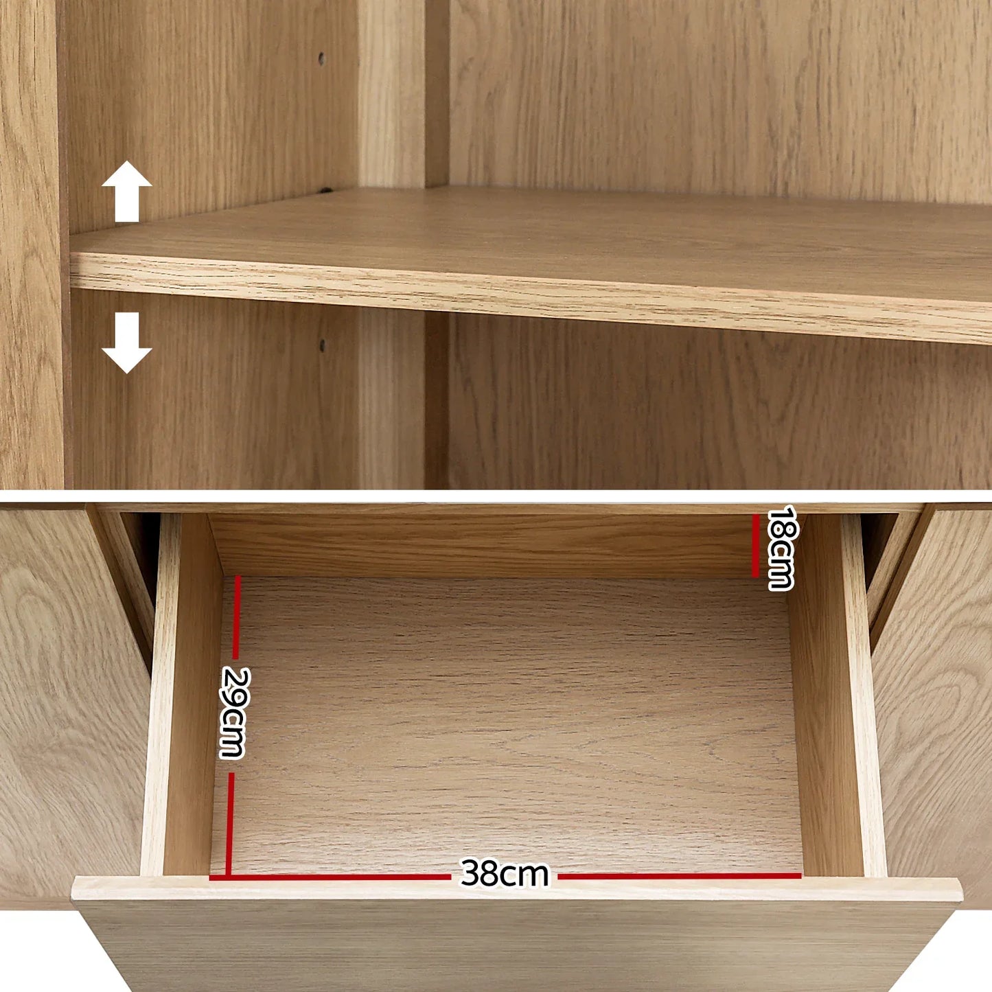 Artiss Buffet Sideboard Marble Style Tabletop - Pine - Mekamart Australia
