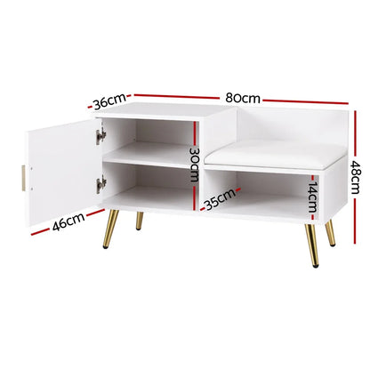 Artiss Shoe Rack Cabinet Bench 6 Pairs White - Mekamart Australia