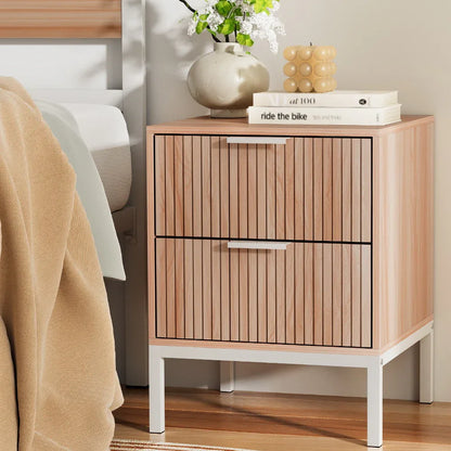 Artiss Bedside Table Drawers Side End Table Storage Cabinet Nightstand Pine LURA - Mekamart Australia