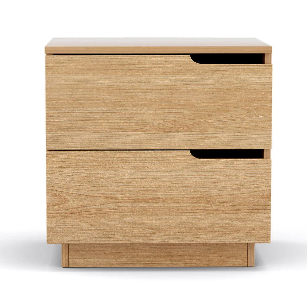 Artiss Bedside Table 2 Drawers Nightstand Pine - Mekamart Australia