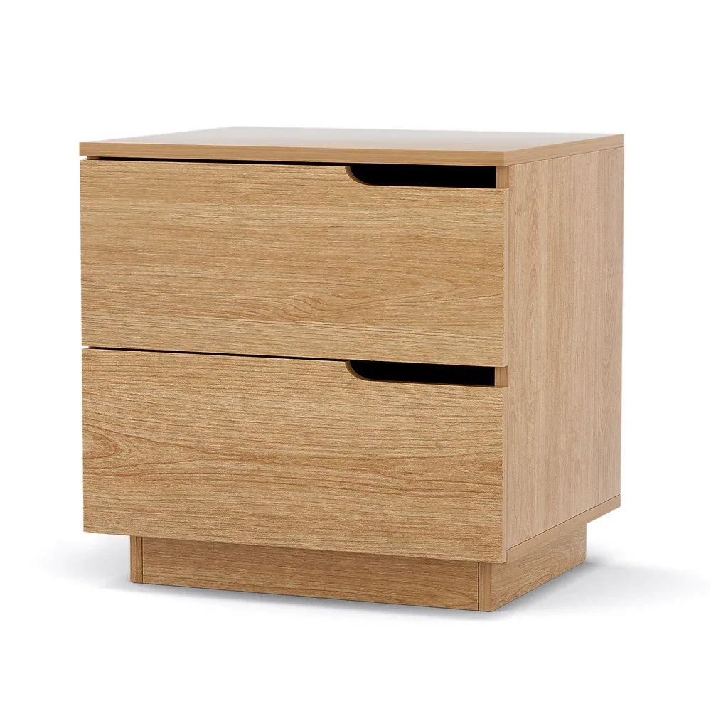 Artiss Bedside Table 2 Drawers Nightstand Pine - Mekamart Australia