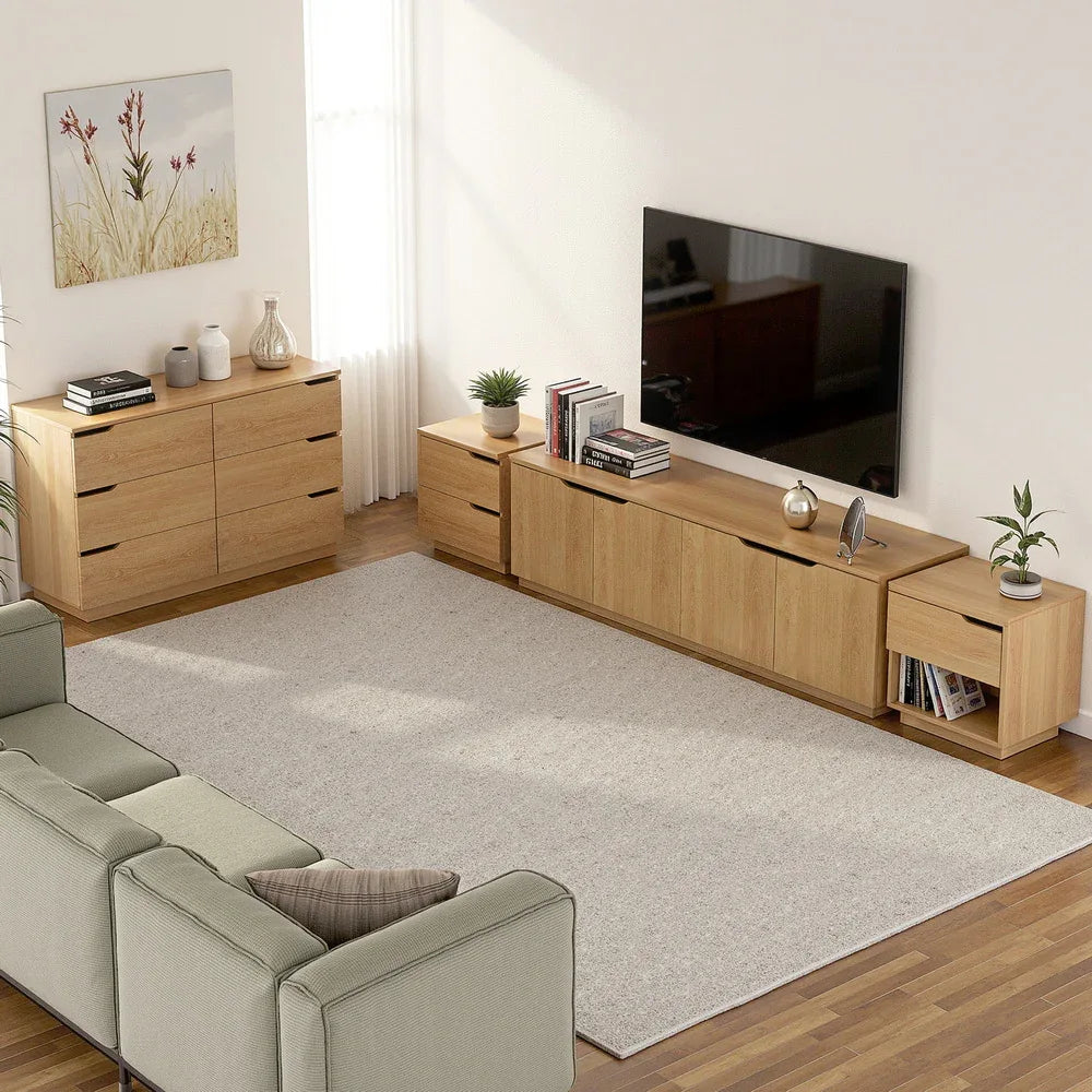 Artiss Bedside Table 1 Drawer 1 Shelf Nightstand Pine - Mekamart Australia