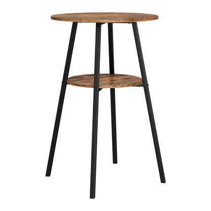 Artiss Industrial Bar Table with 2-Tier Organizer Weather-Resistant MDF Top Steel Frame - Mekamart Australia